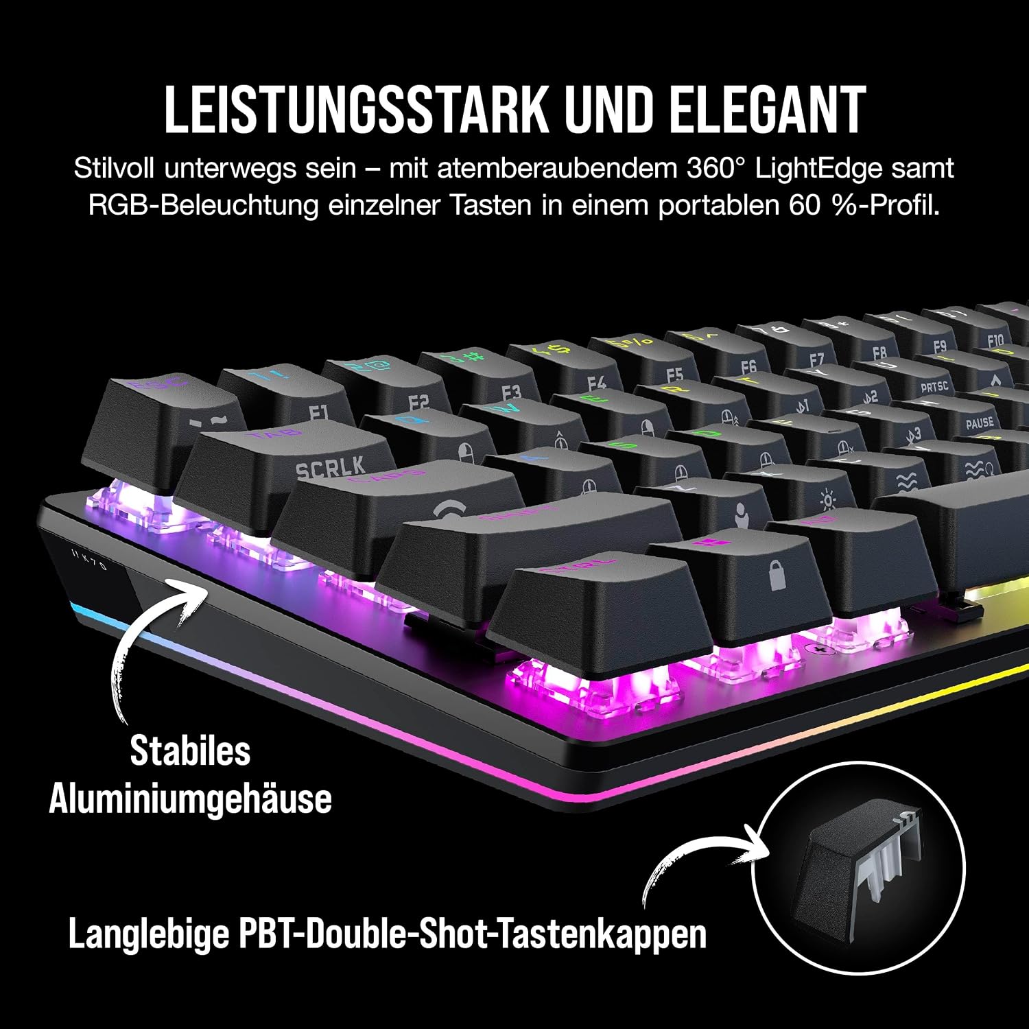 Thumbnail 4 de Corsair K70 PRO Mini Wireless RGB 60% Mechanische Gaming-Tastatur Schwarz (QWERTZ)