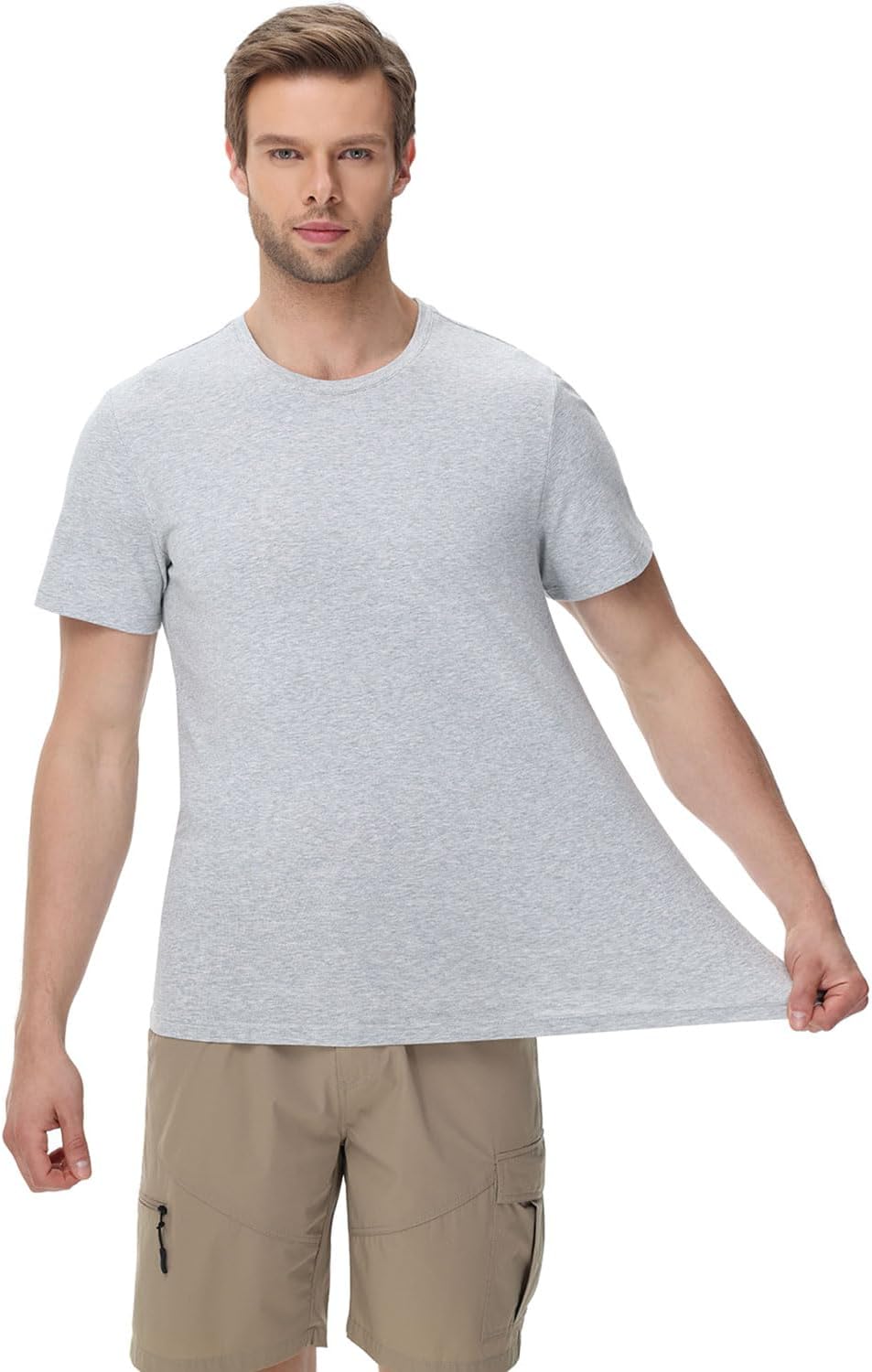 Detalle 2 de wirarpa Herren T-Shirt Tops Rundhals – 4-Wege Stretch, keine Etiketten, Basic Oberteile