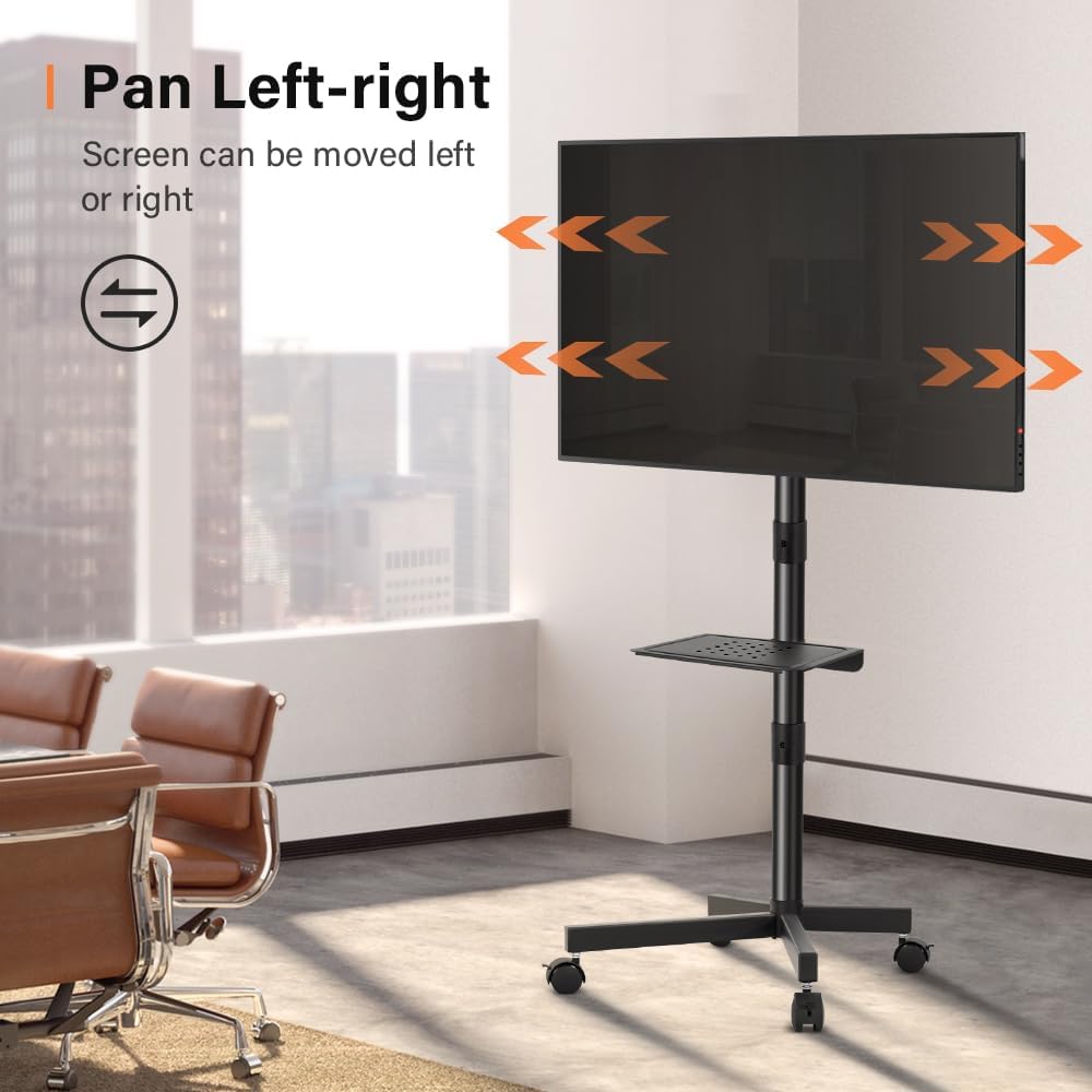 Thumbnail 6 de KKTONER ZC1040 Mobile TV Cart with 360° Casters, 15° Tilt and 400 × 400 mm VESA