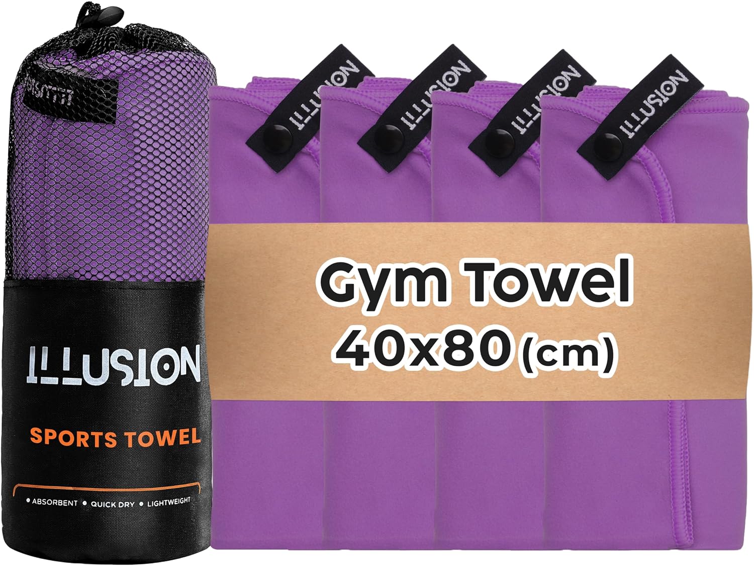 Detalle de illusion Small Microfibre Gym Towel 40x80cm