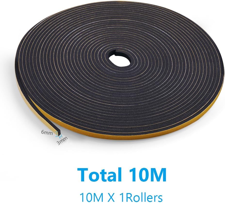 Detalle 2 de Flintronic Nastro schiuma 6x3 mm 10 m Nero