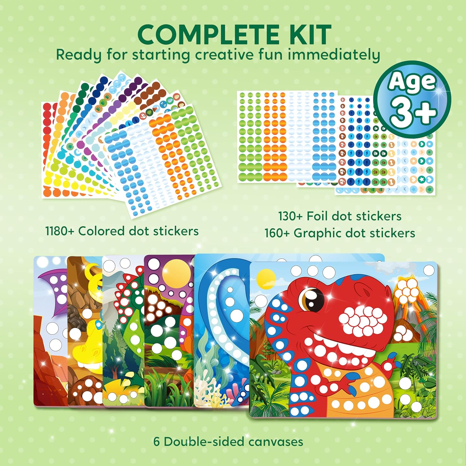 Thumbnail 4 de Klever Kits Dinosaur Dot Art Kit for Kids