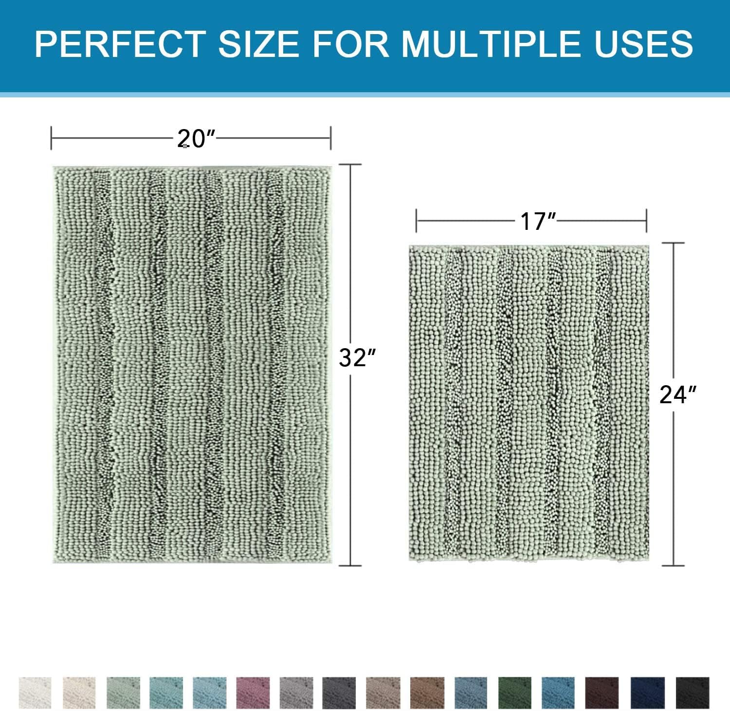 Detalle 2 de H.VERSAILTEX Sage Bath Mat Set 32 x 20