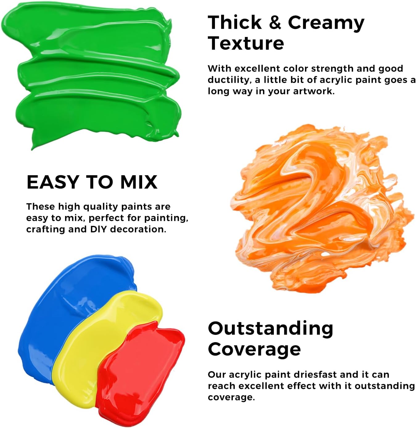 Thumbnail 4 de ARTFLY Kit de peinture acrylique – 36 couleurs (60 ml) avec 12 pinceaux