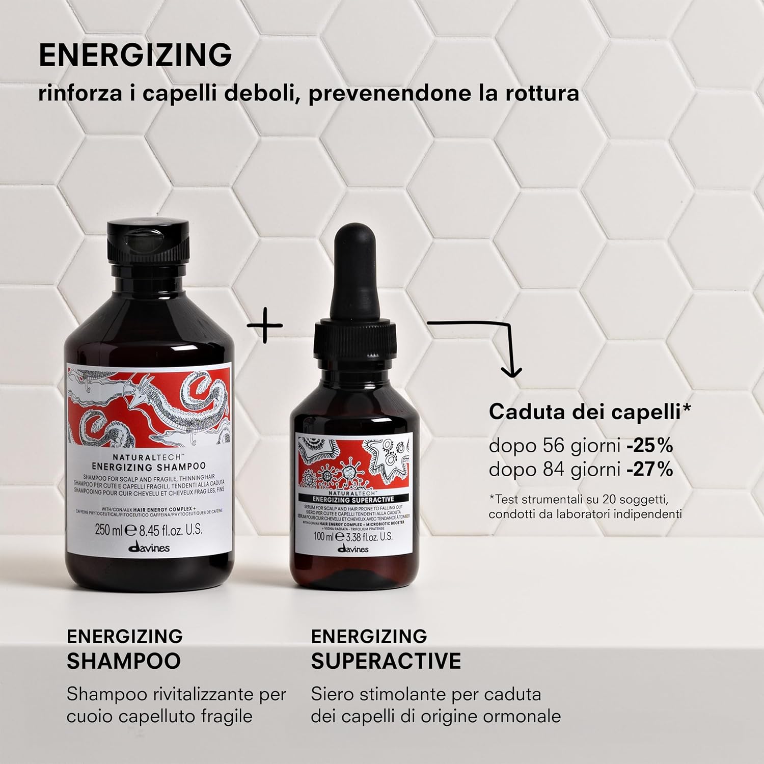 Thumbnail 3 de Davines Energizing Shampoo per capelli fragili – 250 ml