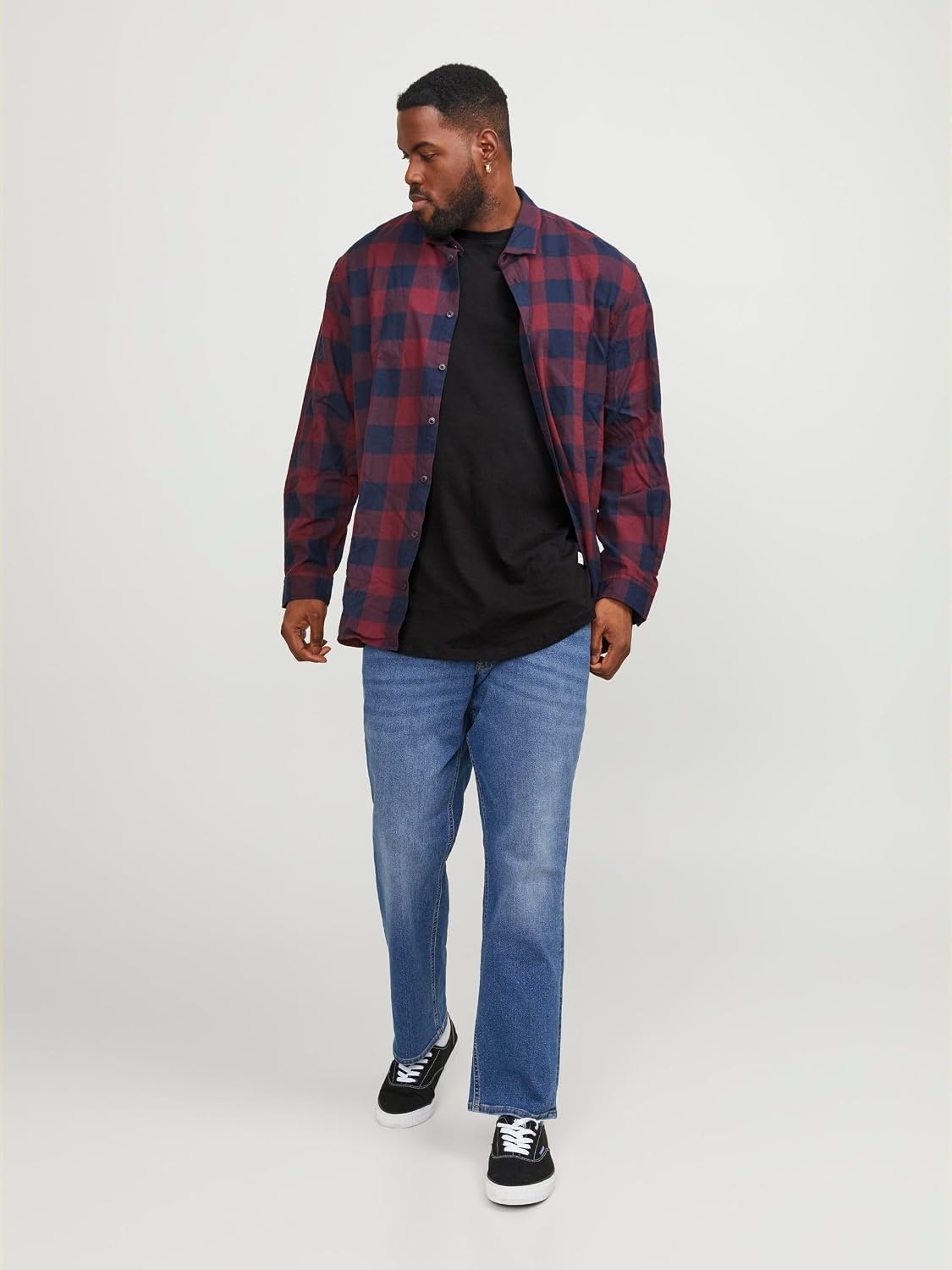 Detalle de JACK & JONES Mens Noa T-Shirt Plus Size Short Sleeve Cotton