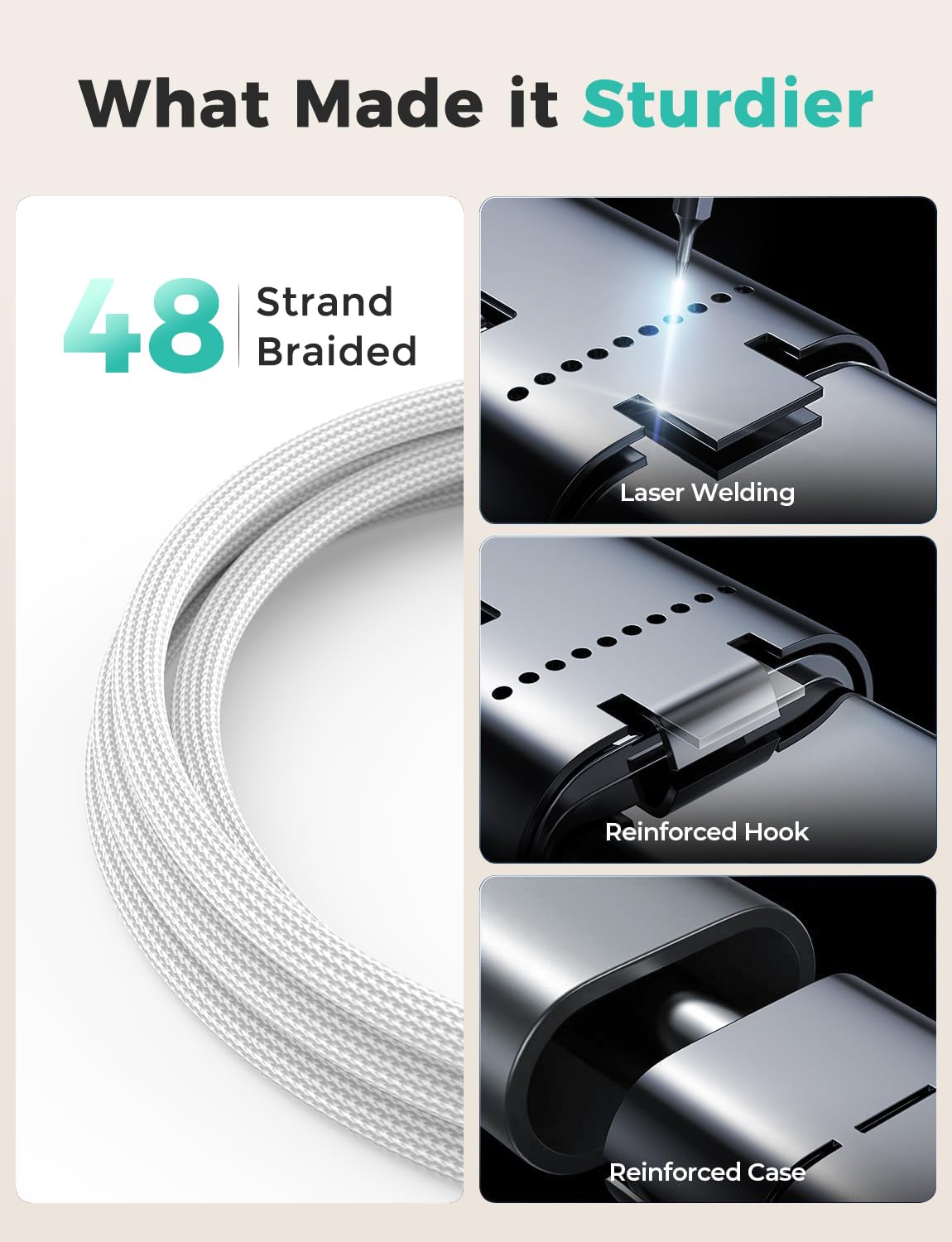Thumbnail 1 de Amasuki Weiß 2er-Set 3-in-2 USB‑C Kabel für Apple Watch & iPhone