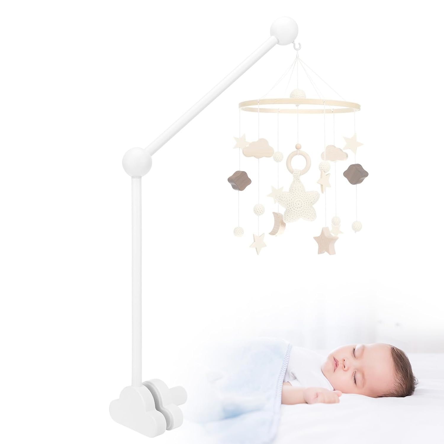 Farerkass Mobile Halterung Holz für Babybett