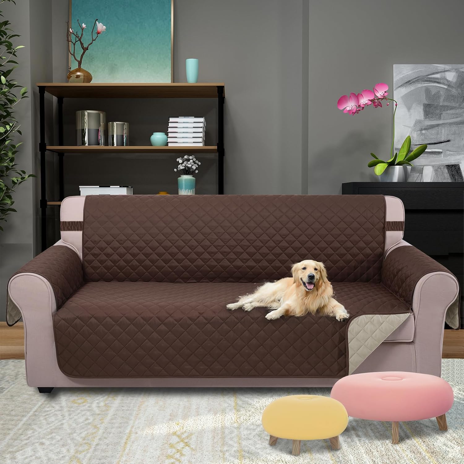 Thumbnail 1 de U-NICE HOME Large Sofa Cover: Reversible, Water-Resistant Protection for 4-Cushion Couches