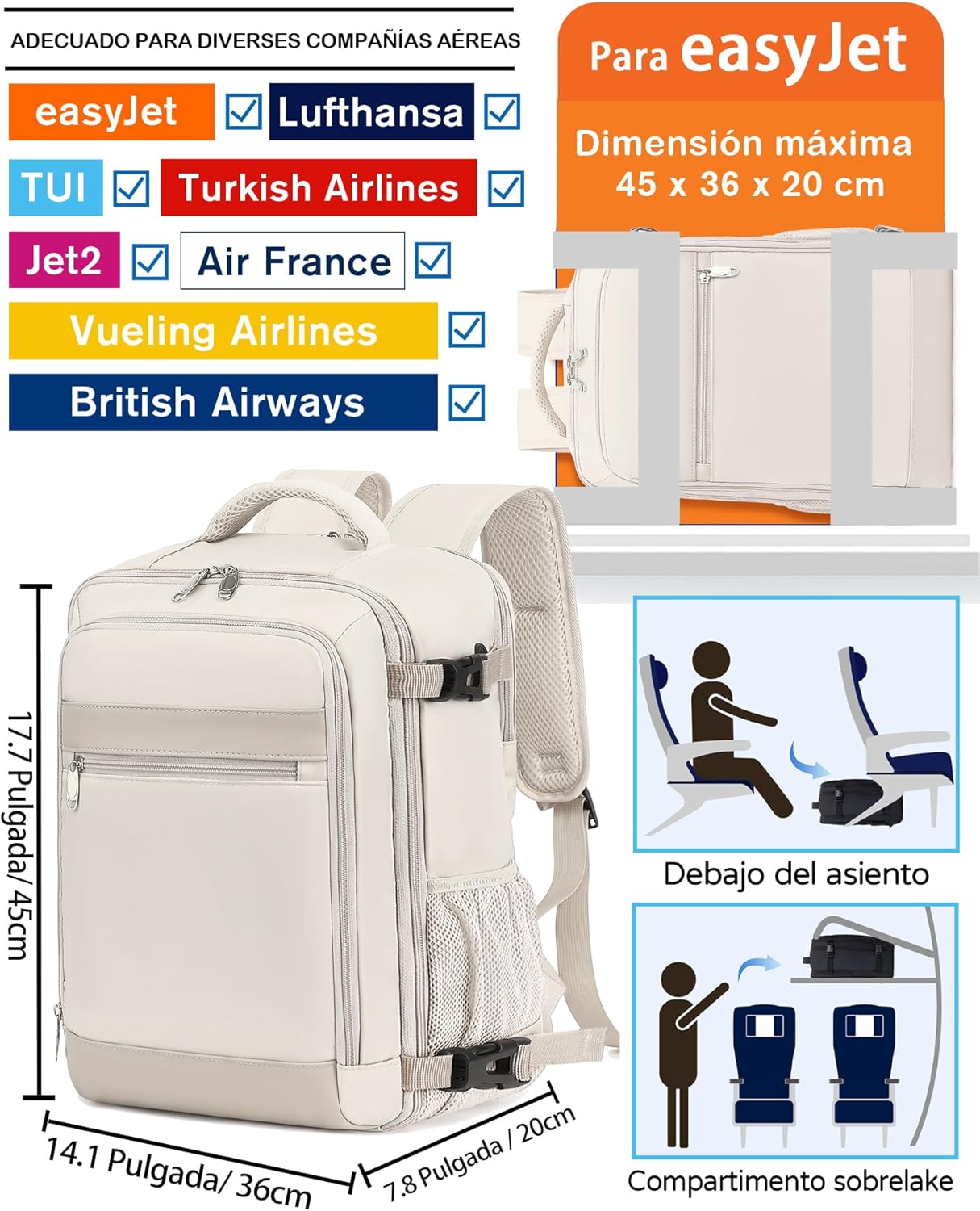 Thumbnail 1 de KLOSTAIN Mochila de Viaje Cabina Easyjet 30L ✈