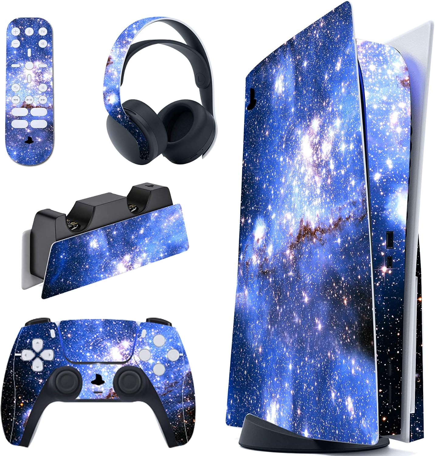 Detalle de playvital Blue Galaxy PS5 Full Set skin