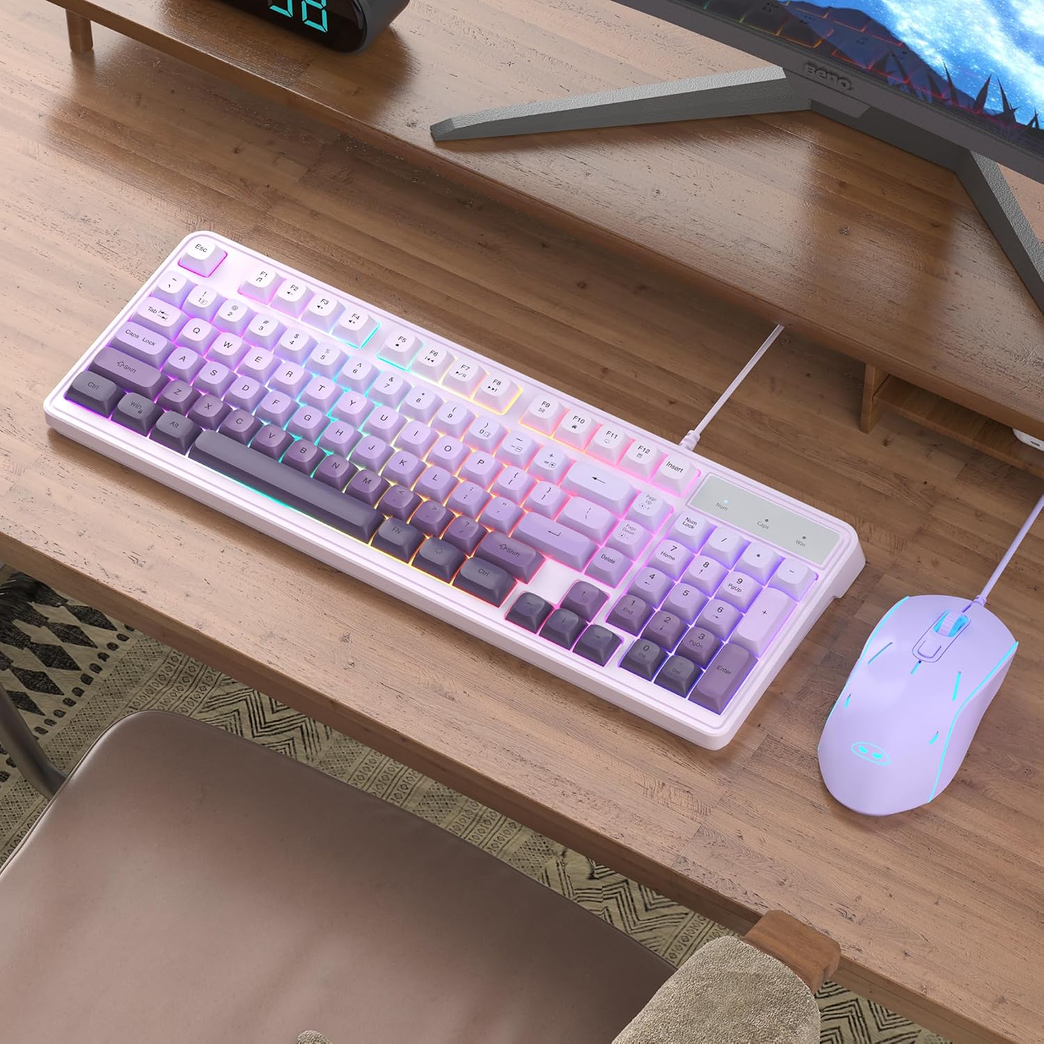 Thumbnail 2 de MageGee Gradient Purple Keyboard and Mouse GK980