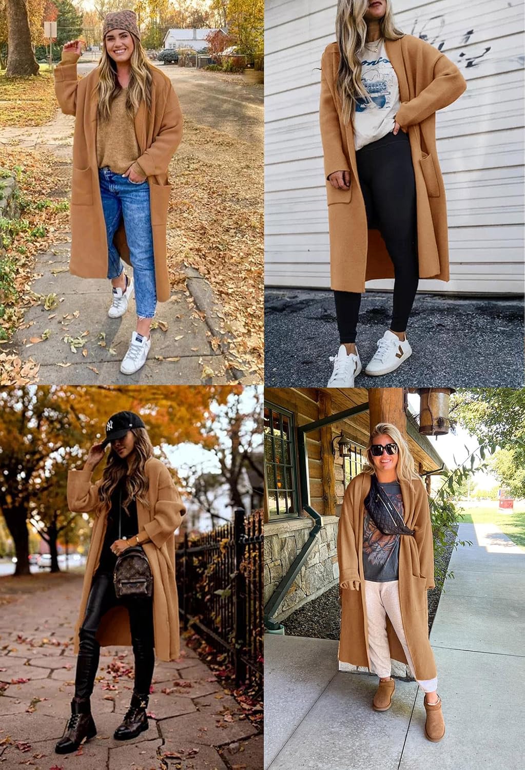 Thumbnail 4 de Womens Long Sleeve Maxi Cardigan Oversized Knitted Sweater Coat