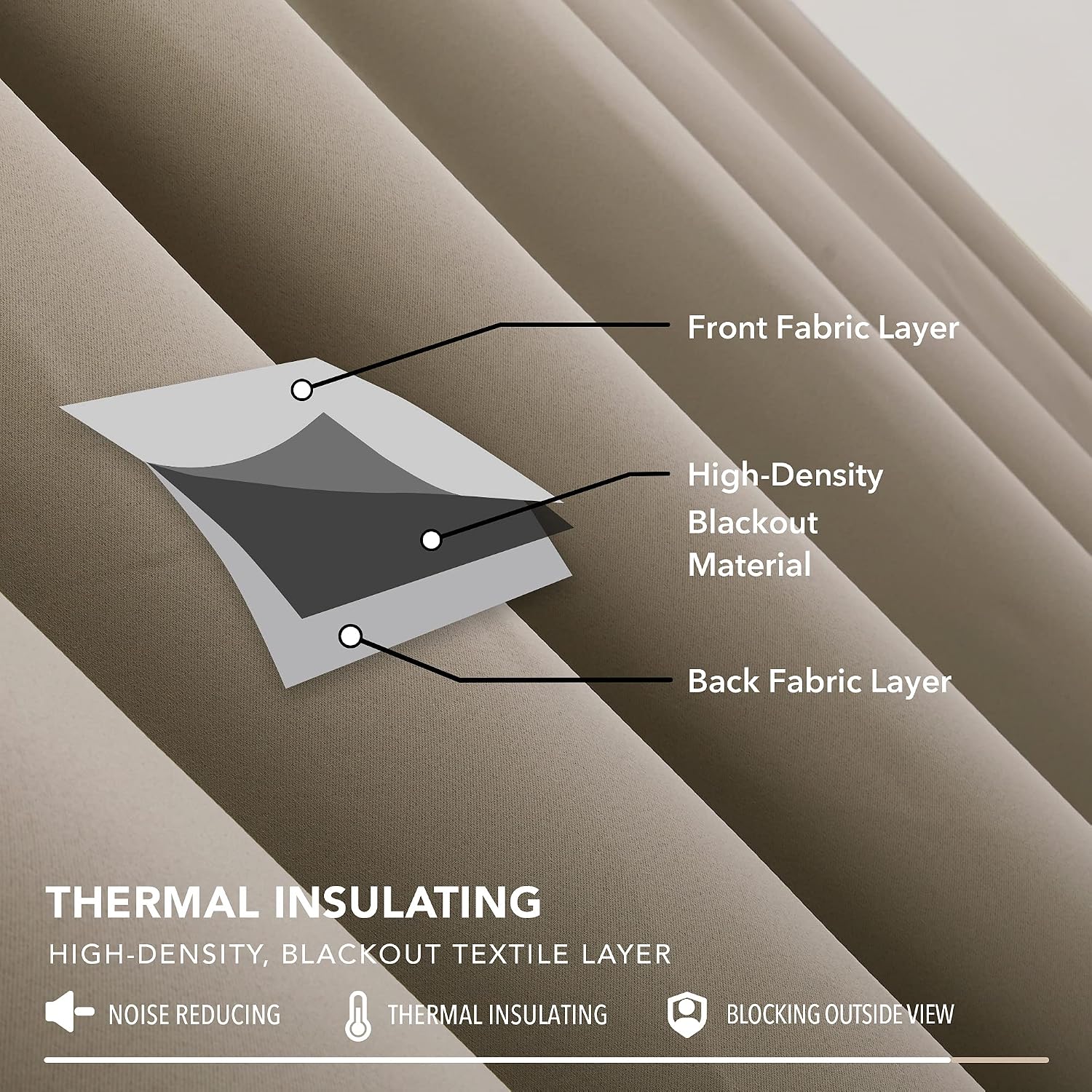 Thumbnail 4 de Deconovo Solid Pencil Pleat Blackout Curtains 66x54 🪟