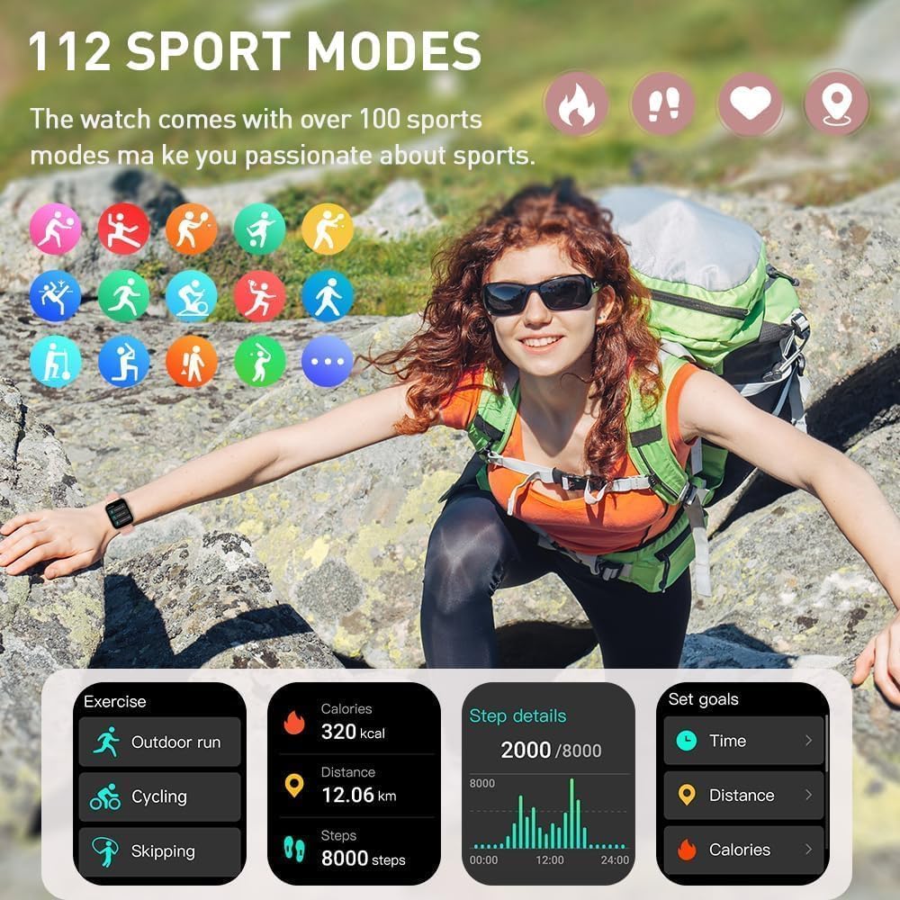 Thumbnail 4 de Smart Watch for Men and Women with Calling, 1.96" Display and 115+ Sports Modes