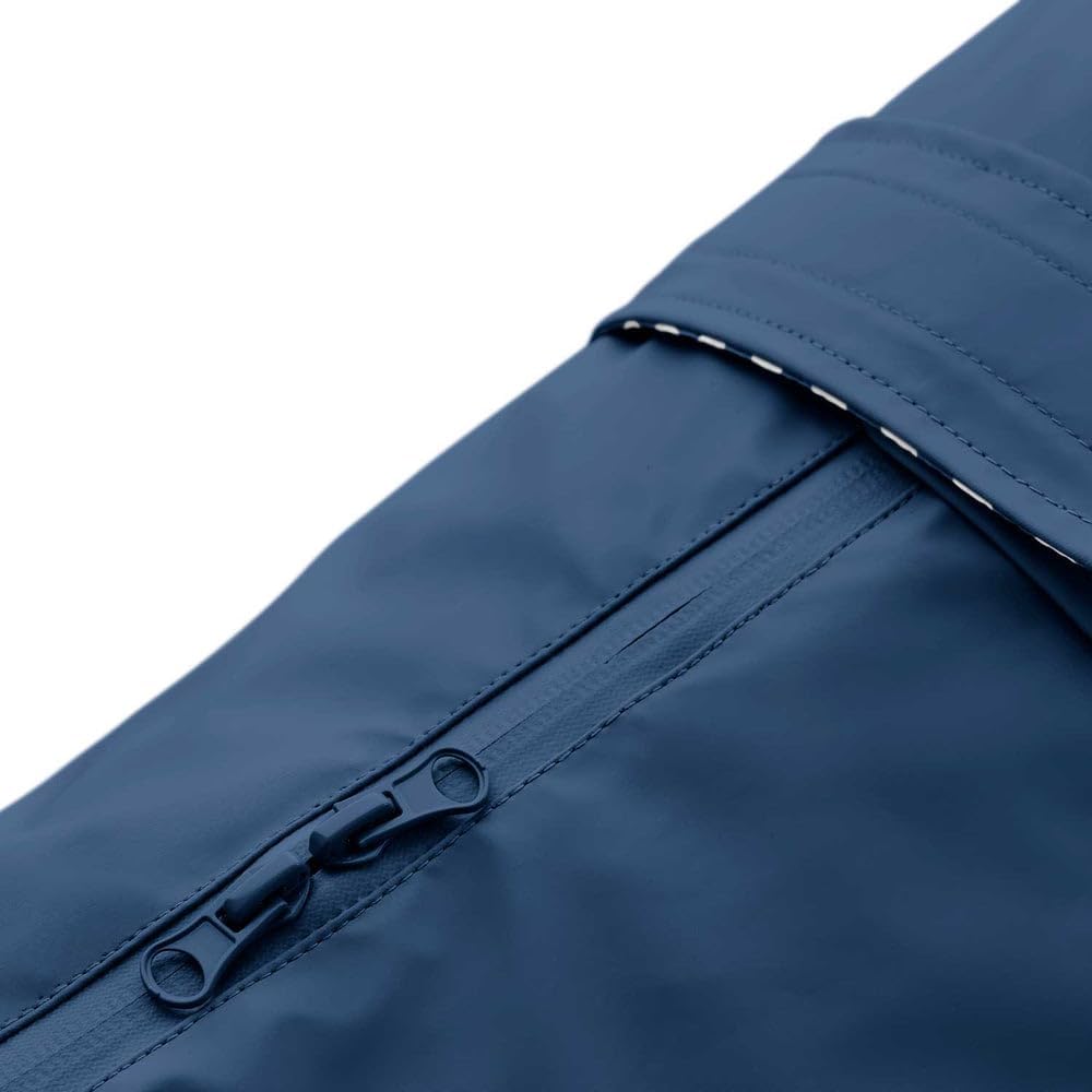 Detalle de Hunter Hunde-Regenmantel Milford – Blau, ergonomisch geschnitten, mit Öffnung für Halsband und Geschirr