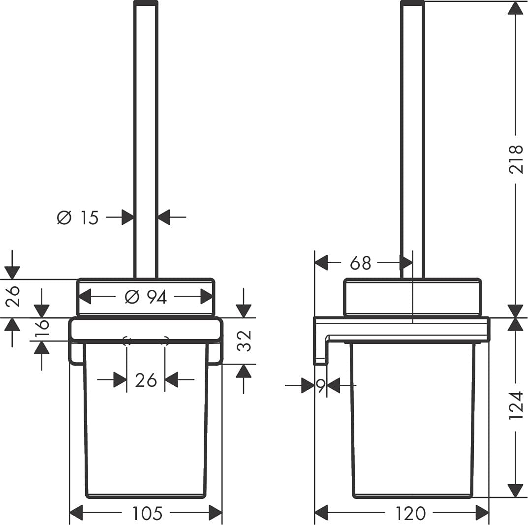 Thumbnail 2 de hansgrohe AddStoris Escobillero WC de Pared en Cromo