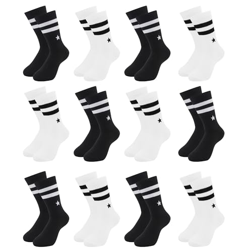 Detalle de Uizuooy Chaussettes de sport pour enfants – 12 paires coton respirantes, unisexe (2888-39_42)