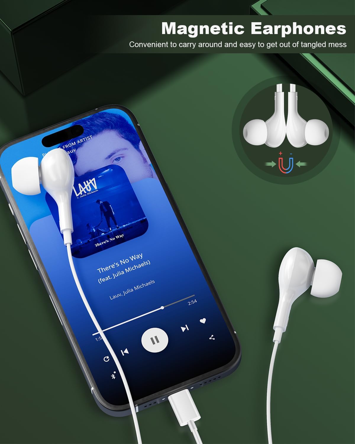 Detalle de USB-C Wired Earbuds with Microphone for iPhone, Samsung, Pixel — In-Ear HiFi Audio