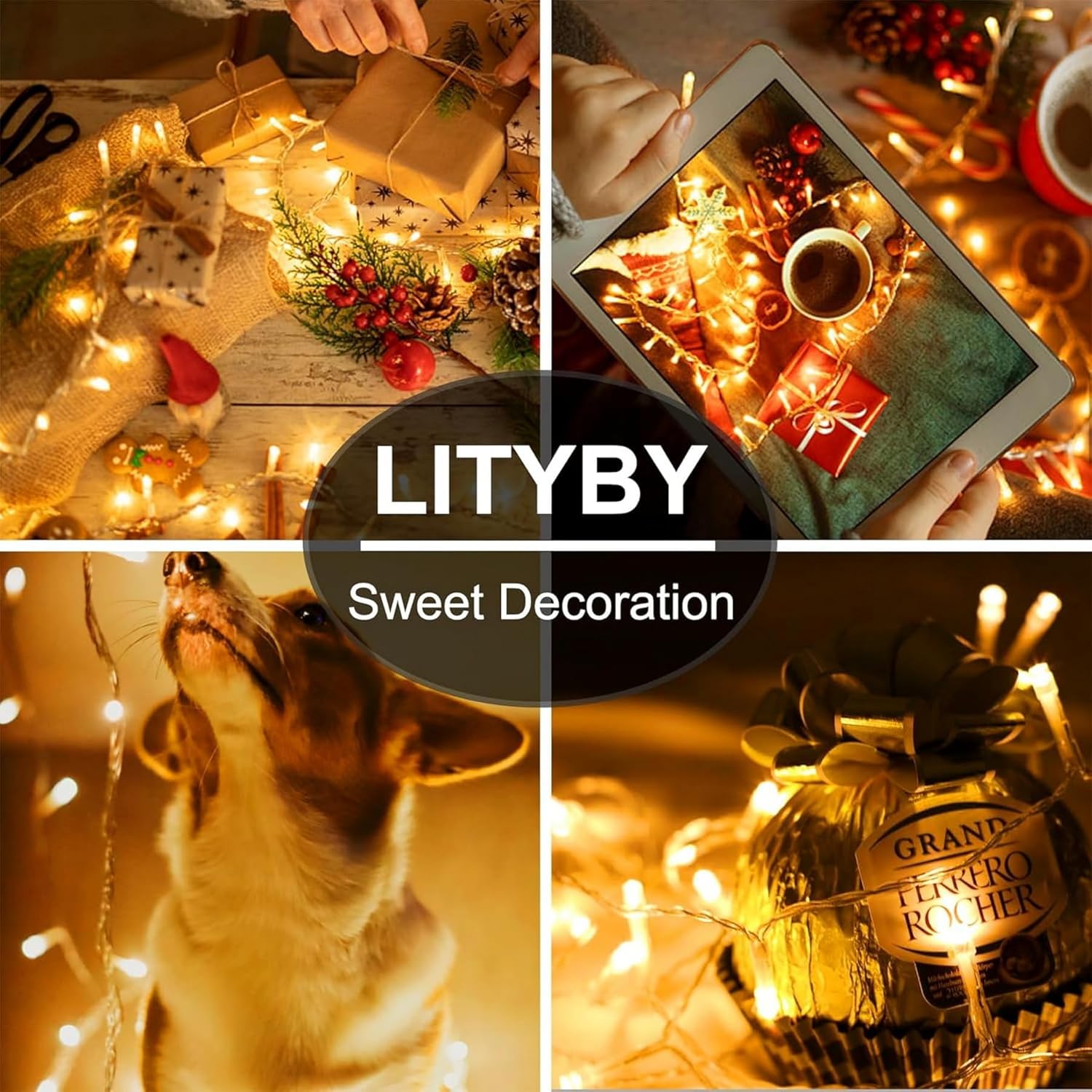 Thumbnail 2 de 120 LED Fairy Lights USB Powered, 13m/42ft, 8 Modes with Remote — Indoor/Outdoor Christmas String Lights (Warm White)