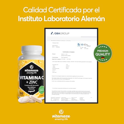Detalle 2 de Vitamaze Vitamina C 1000 mg con Zinc y Bioflavonoides 🍊
