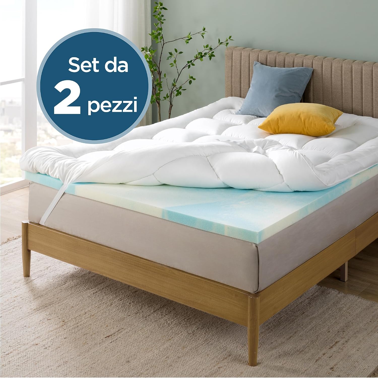 Thumbnail 4 de Zinus Topper Materasso 160x190 cm – 10 cm, Schiuma Cooling Airflow, Traspirante e Rigidezza Media