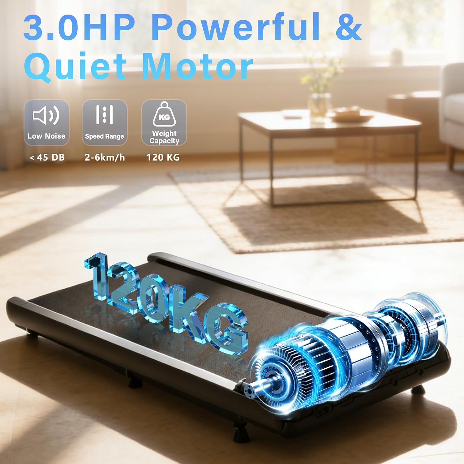 Detalle de TODO Walking Pad with 9% Incline for Home: 3-in-1 Under Desk Treadmill
