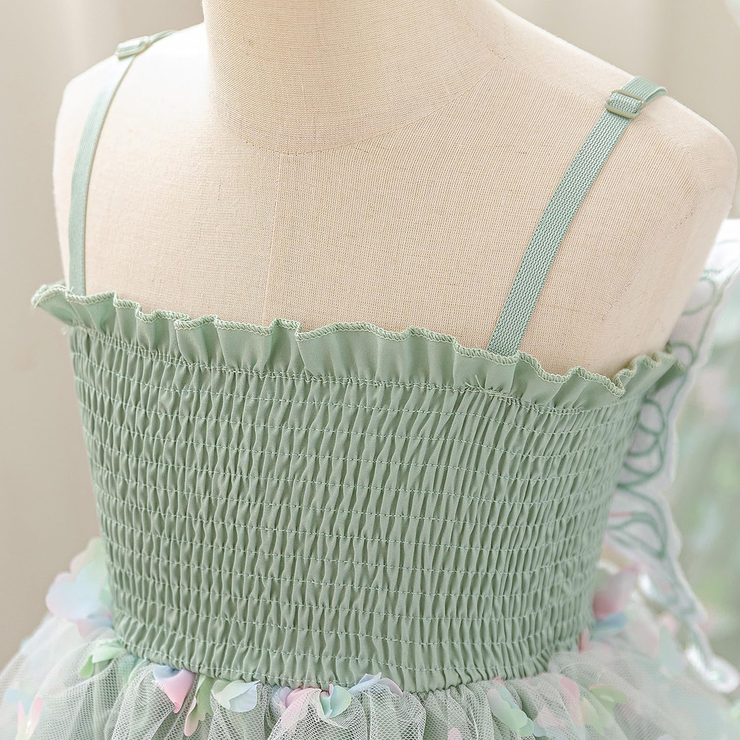 Detalle de NNJXD Baby Girl Rainbow Tulle Dress: Fairy Butterfly Party Dress for Toddlers