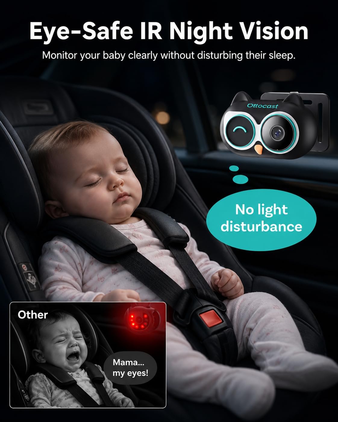 Thumbnail 6 de OTTOCAST Baby Car Camera for Wired CarPlay, 1080p, 150° View