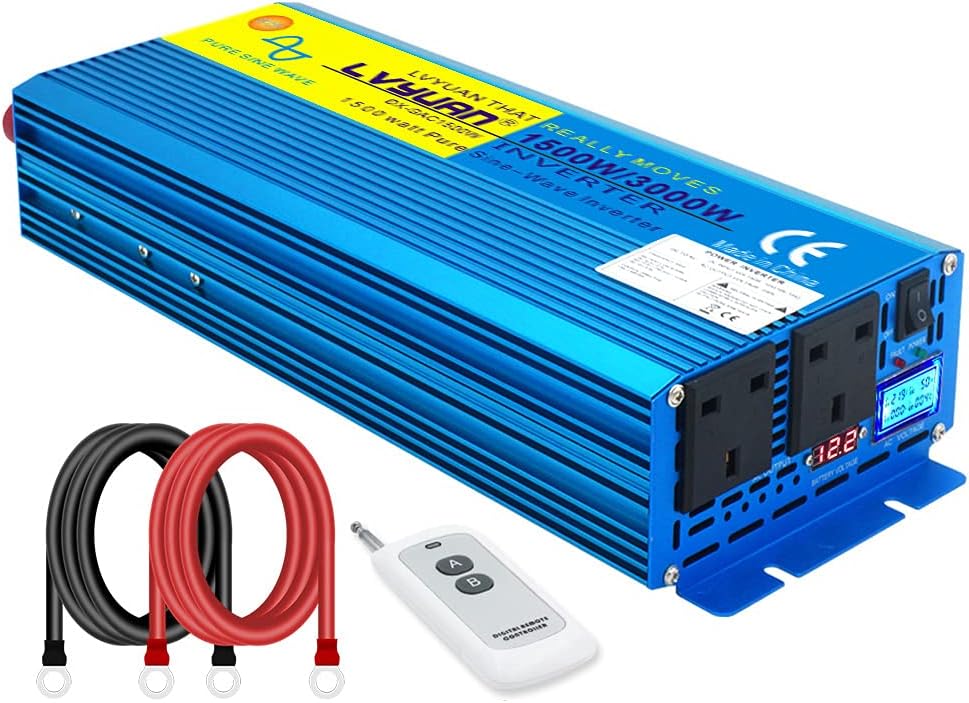 Thumbnail 5 de Cantonape 1500W Pure Sine Wave Inverter 12V to 230V 📺