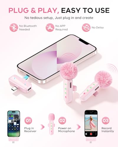 Detalle de Bayanbulu Wireless Mini Lavalier Microphone (2 Pack) for iPhone/Android