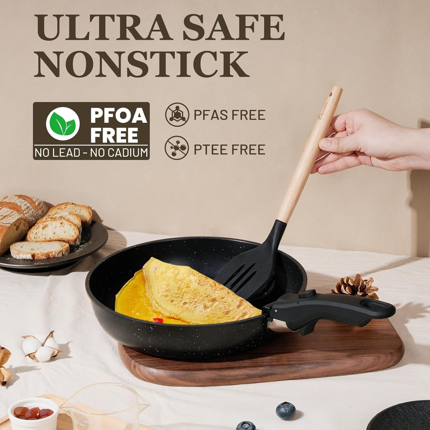 Detalle 2 de KIKCOIN 20-Piece Nonstick Cookware Set