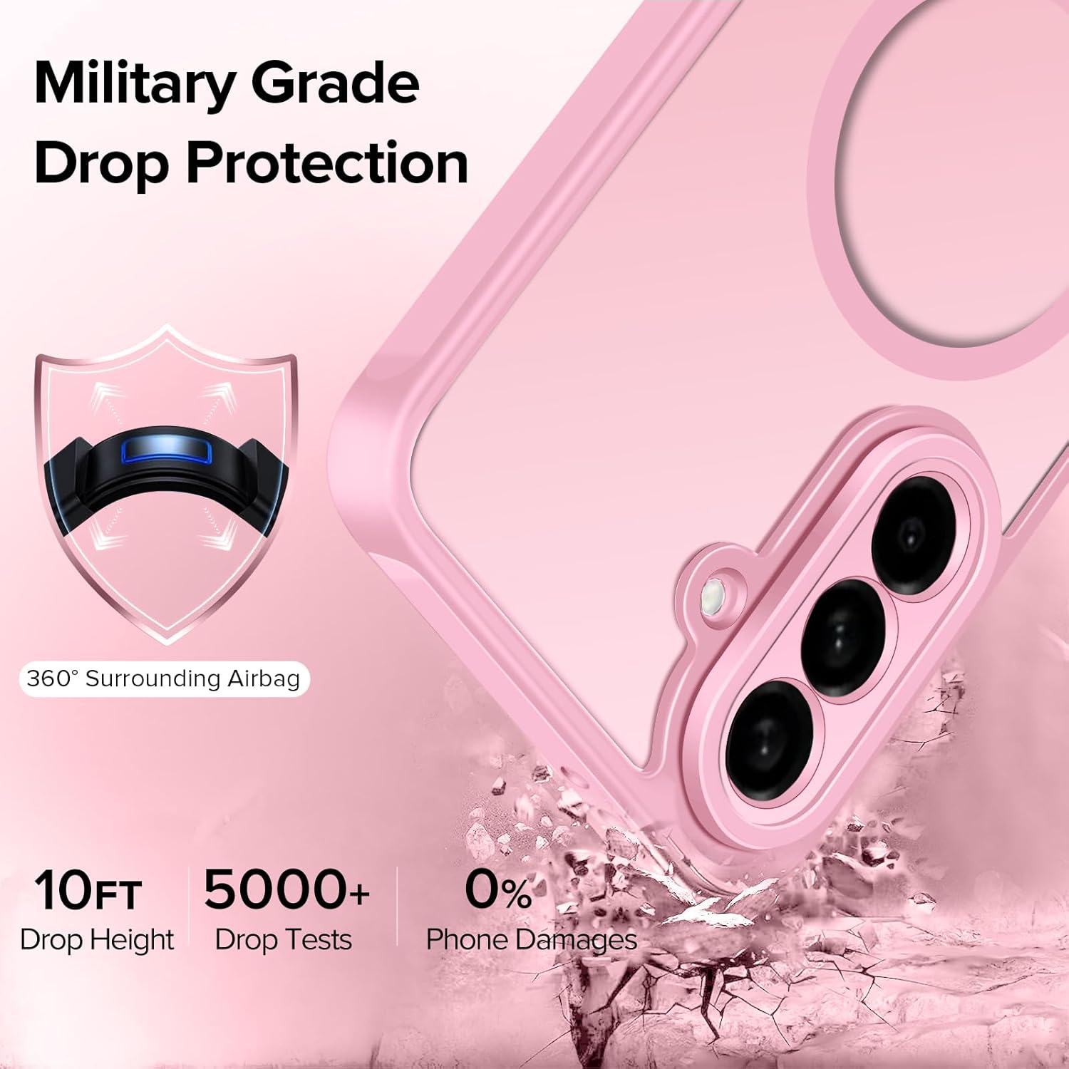 Thumbnail 3 de ivoler 3‑in‑1 Magnetic Case for Samsung Galaxy A56 5G with 2 Pack Screen Protectors (Pink)