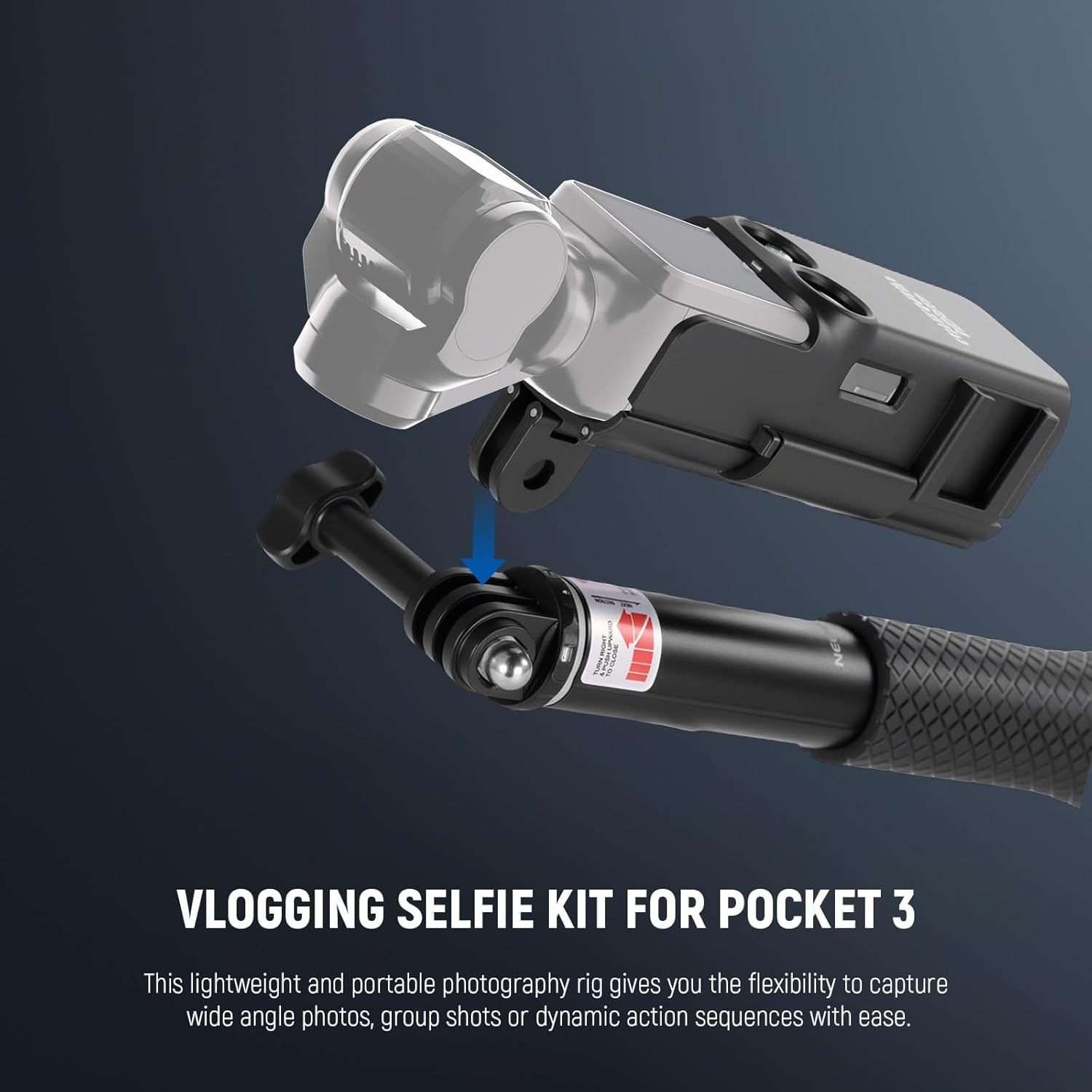 Thumbnail 5 de NEEWER BASICS Pocket 3 Extension Adapter & Selfie Stick for DJI Osmo Pocket 3