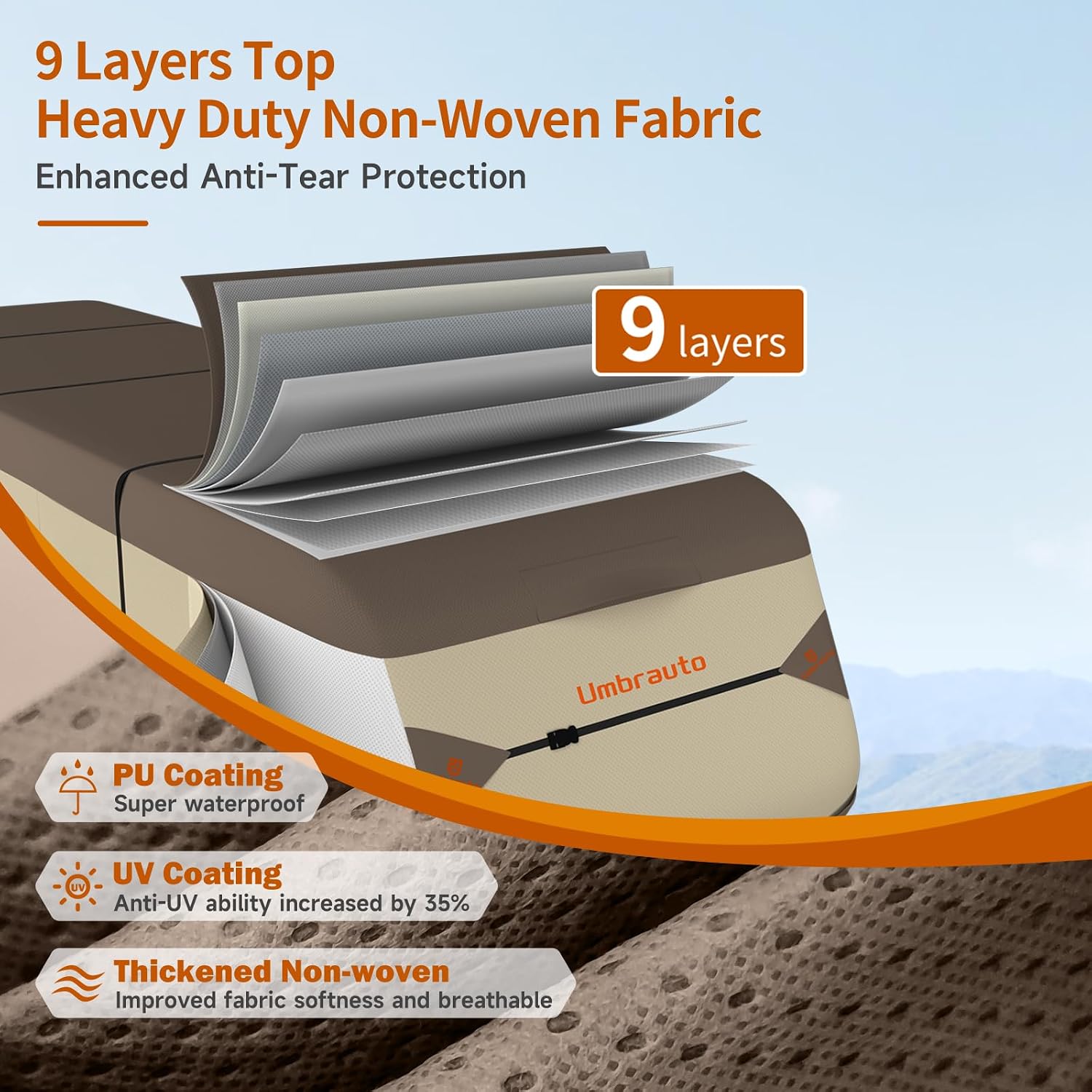 Thumbnail 1 de Umbrauto 5th Wheel RV Cover 40'–44' | Upgraded 9-Layer Top Waterproof & Windproof