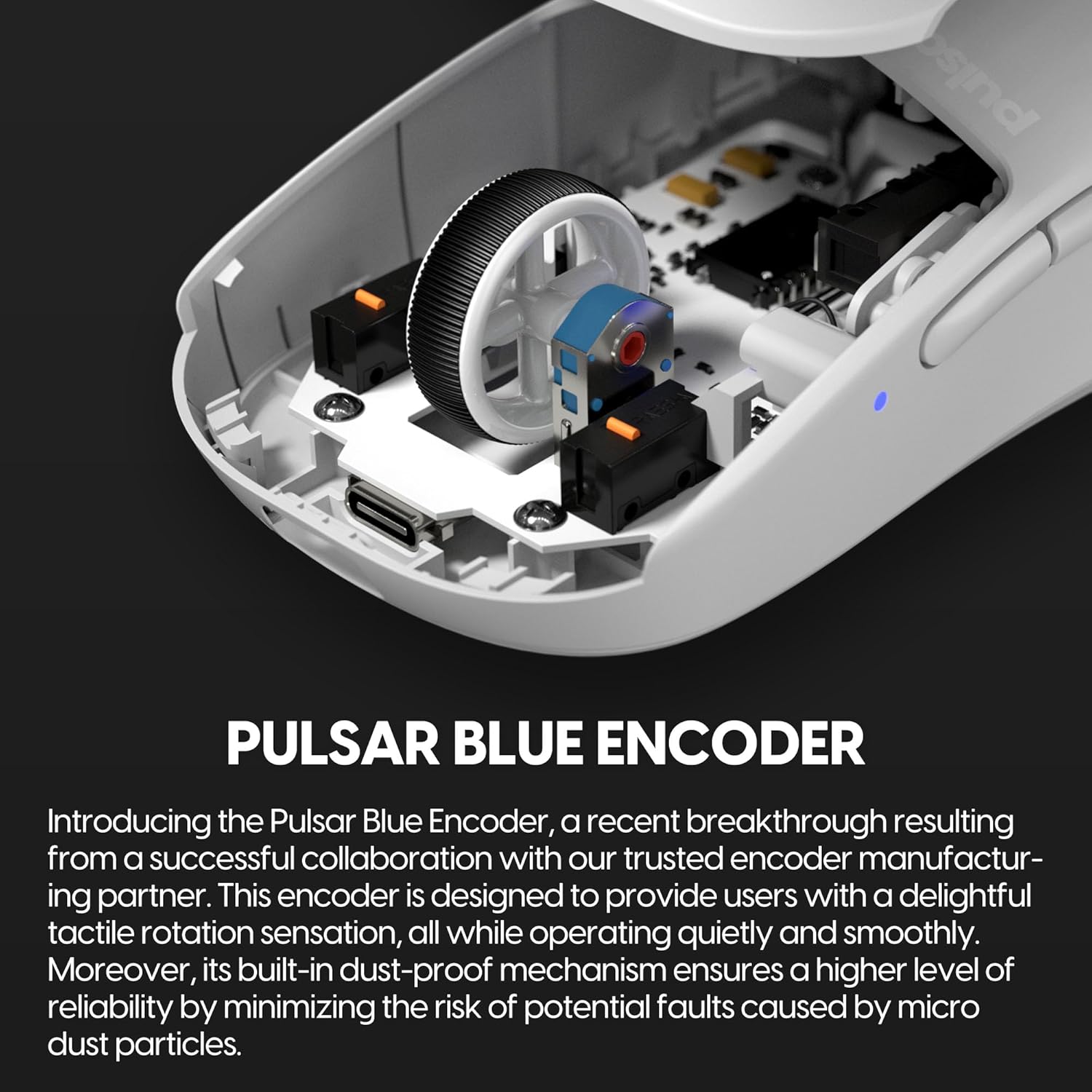 Detalle 2 de Pulsar Gaming Gears X2H Mini (Blanc) : souris légère à capteur PAW3395 et switches optiques