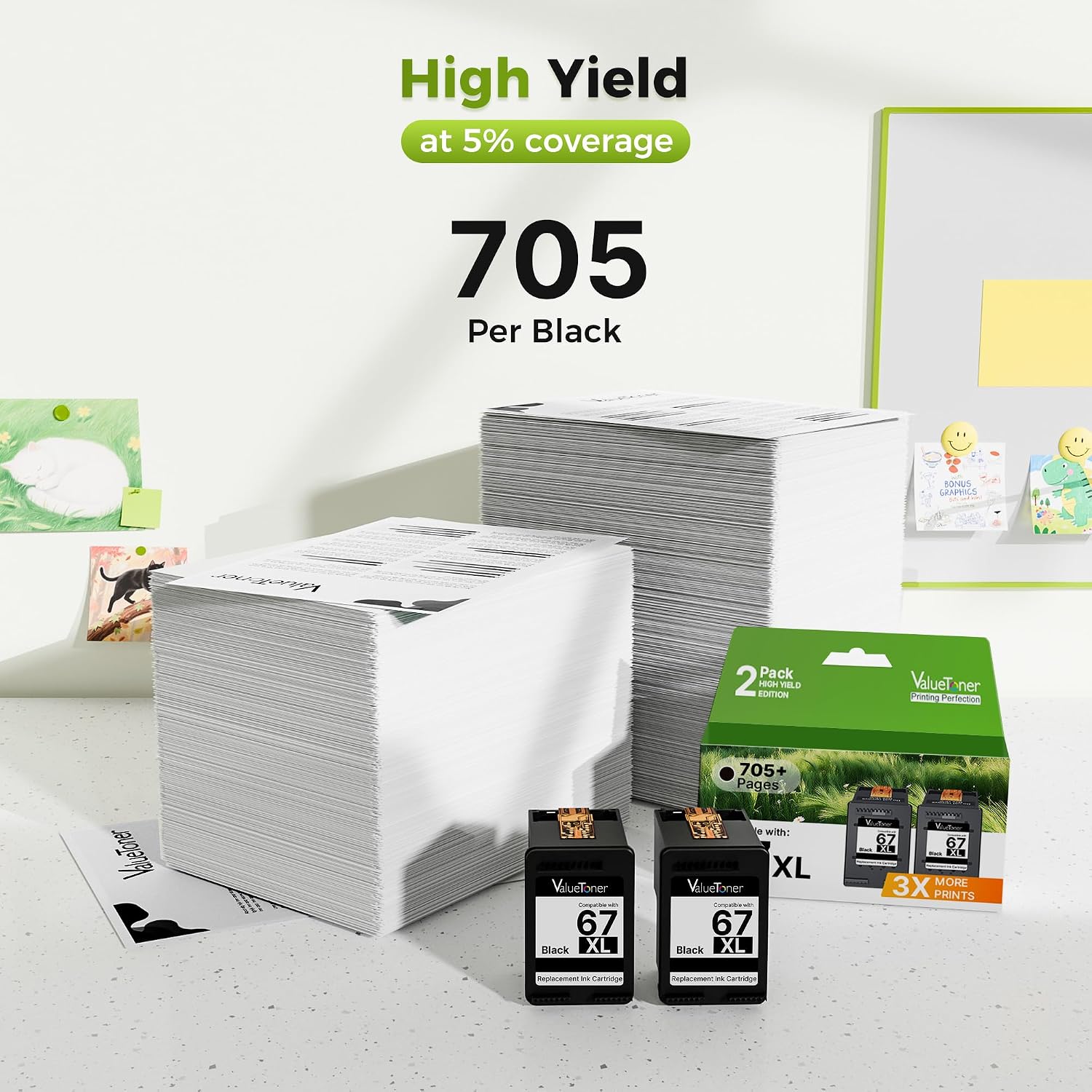 Detalle 2 de Valuetoner 67XL Remanufactured Black Ink Cartridge 🖨