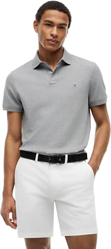 Detalle de Tommy Hilfiger Polo de Manga Corta Hombre Core 1985 Regular Fit — Gris (XL)