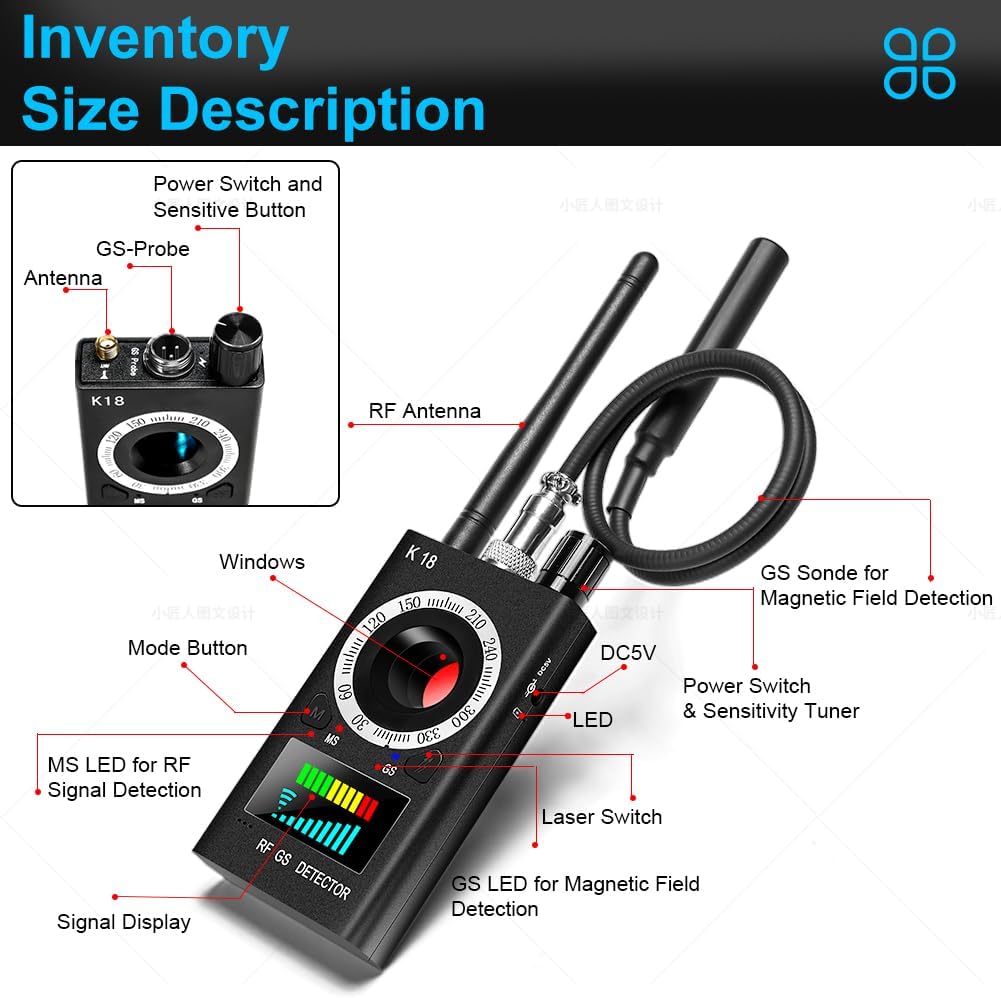 Thumbnail 6 de SIKVVIO Hidden Camera Detector RF Scanner 🎥