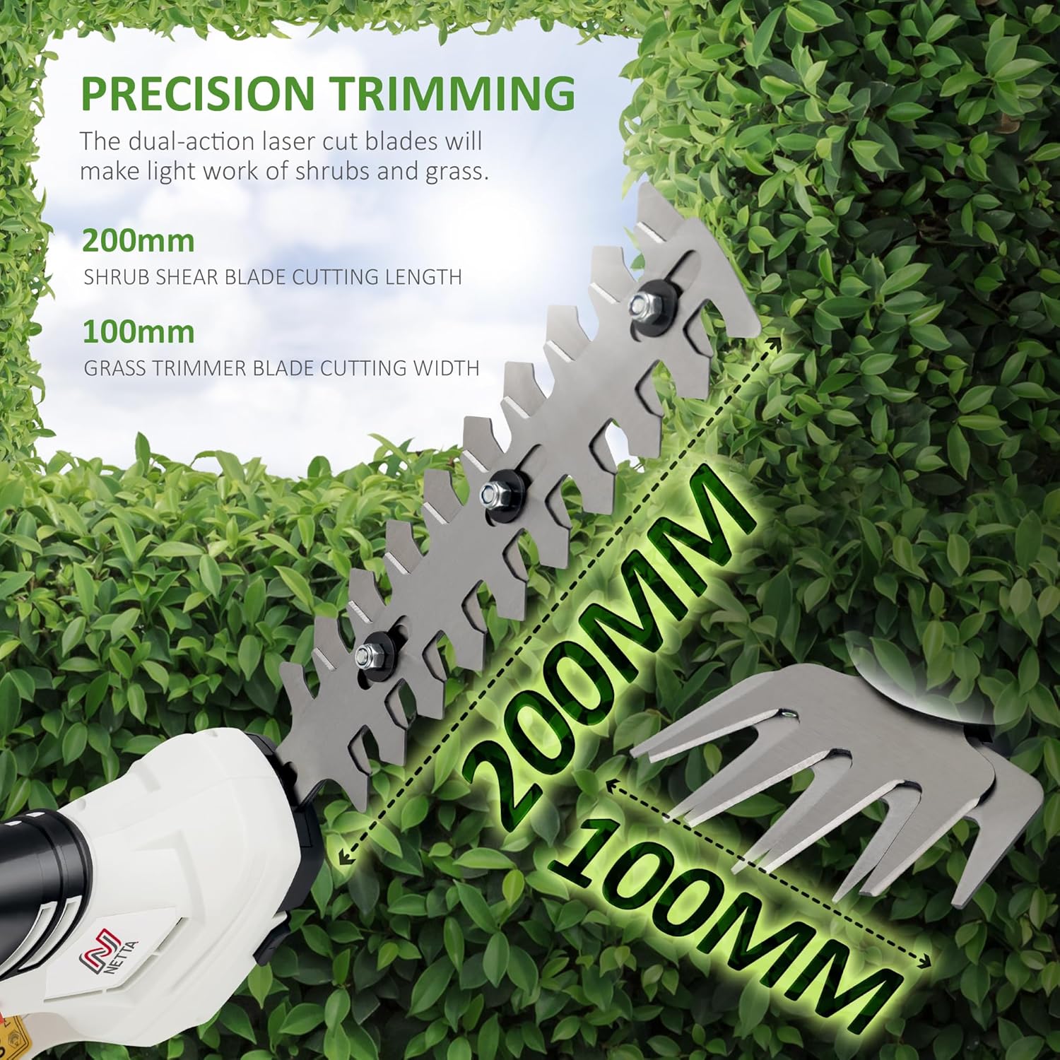 Thumbnail 2 de NETTA 2-in-1 Cordless Hedge Trimmer 12V