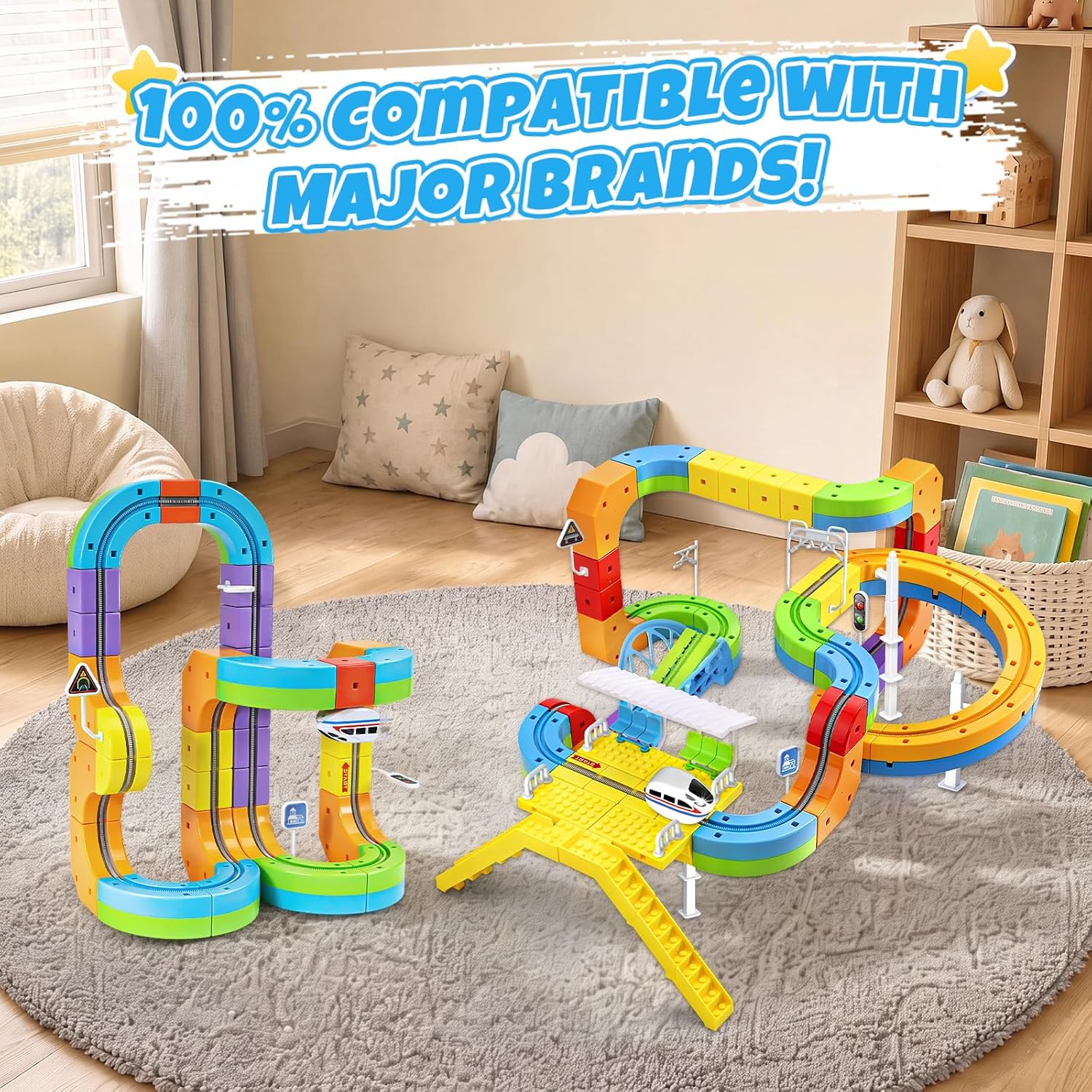 Detalle de Electric Train Set, 112-Piece Track Building Set