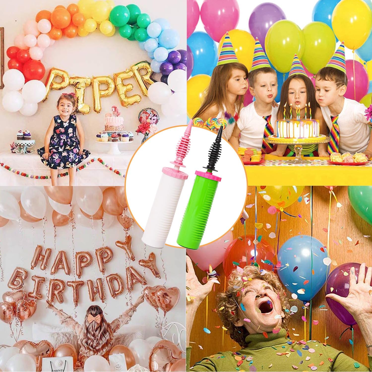 Thumbnail 6 de Balloon Pump Hand Manual Inflator — Dual-Action, Ergonomic Balloon Blower for Party Decor