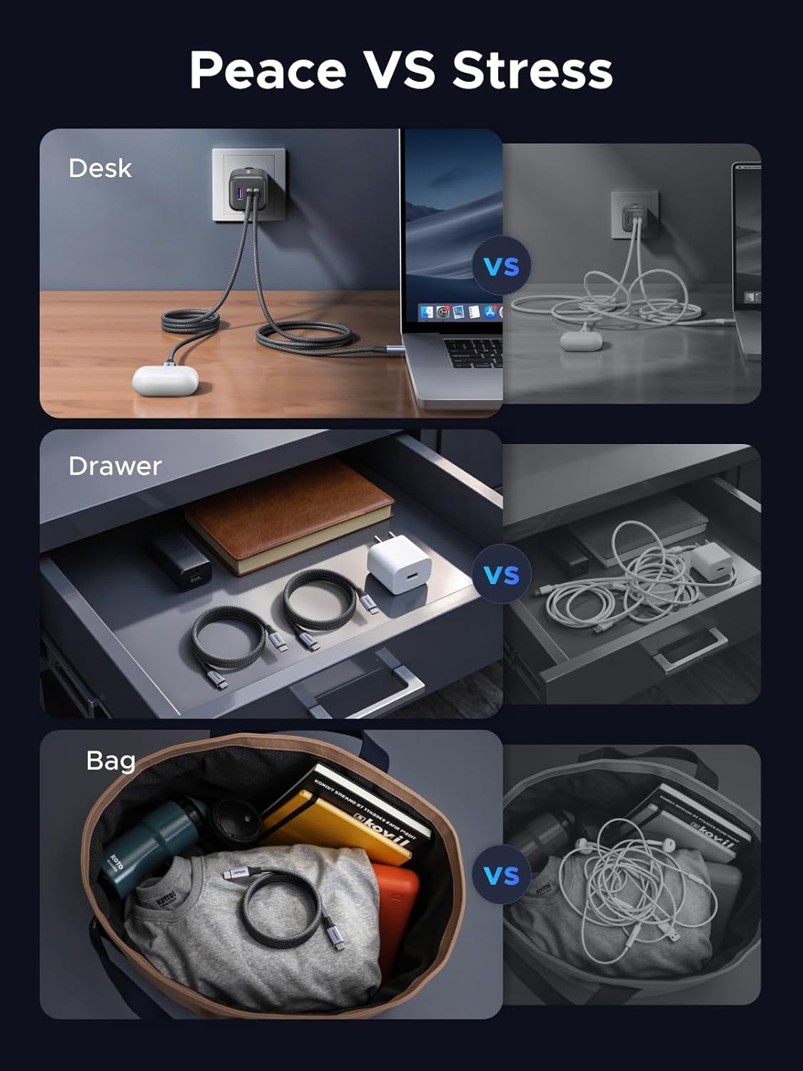 Thumbnail 4 de UGREEN Magnetic USB-C Cable (240W) – Coiled Retractable 1m USB-C to USB-C Fast Charging