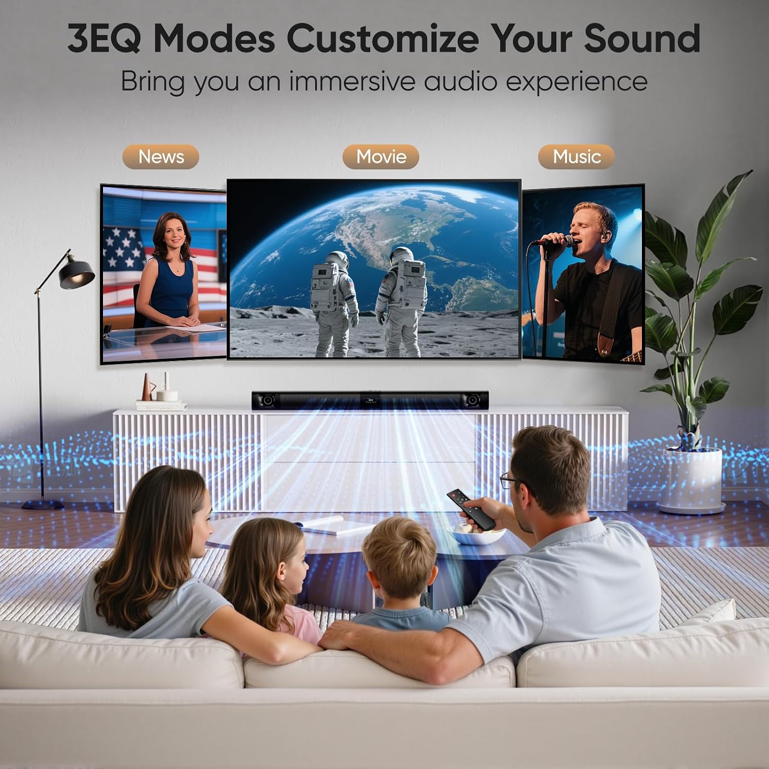 Thumbnail 4 de Saiyin Sound Bar for Smart TV — 80W 2.0 Detachable System with Bluetooth, ARC/Optical/AUX