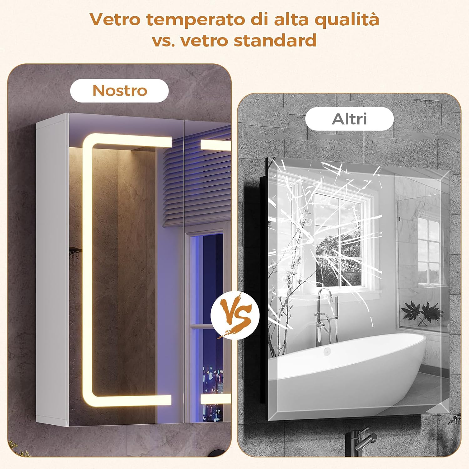 Thumbnail 6 de mojiasion Specchio Bagno LED con Presa Elettrica + USB e specchi 360° (80x16x60 cm) sospeso, 3 ripiani regolabili, bianco