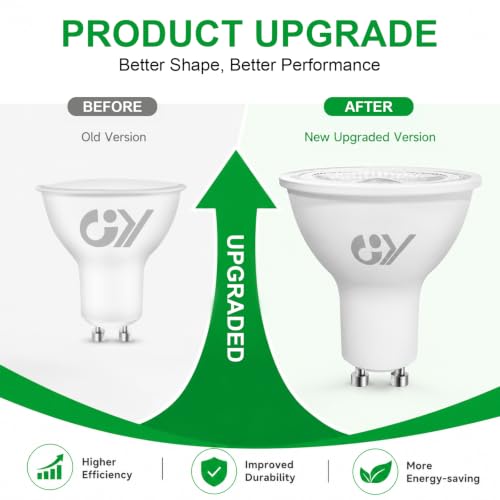 Detalle de GY Ampoules LED GU10 4,9W équivalent 80W – Lot de 10, 4000K neutre, 790 lm, 120°