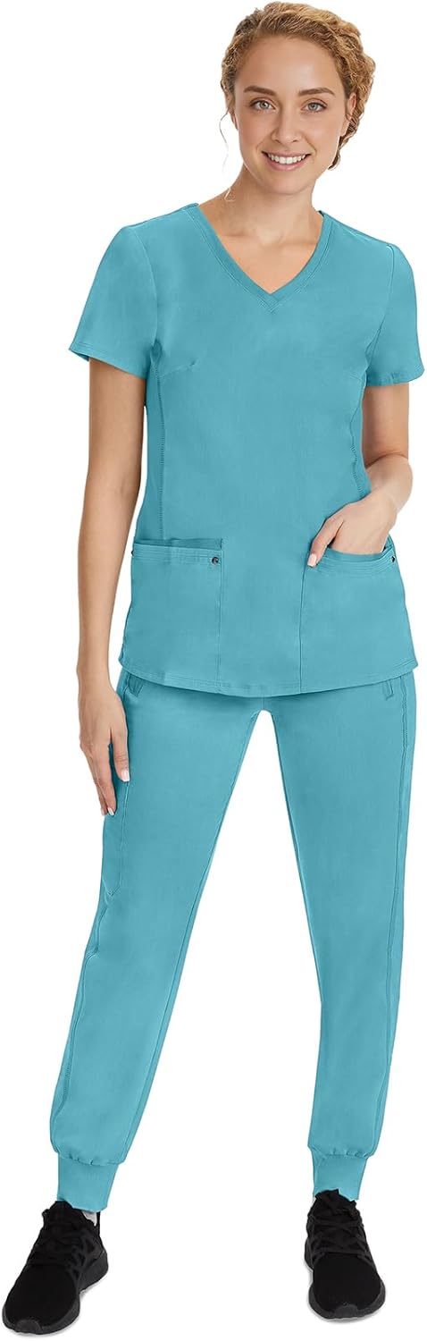 Thumbnail 4 de Healing Hands Women's Scrub Top V-Neck with 2 Pockets, 2-Way Stretch, and Yoga Knit Side Panels for Slim Fit - 2245