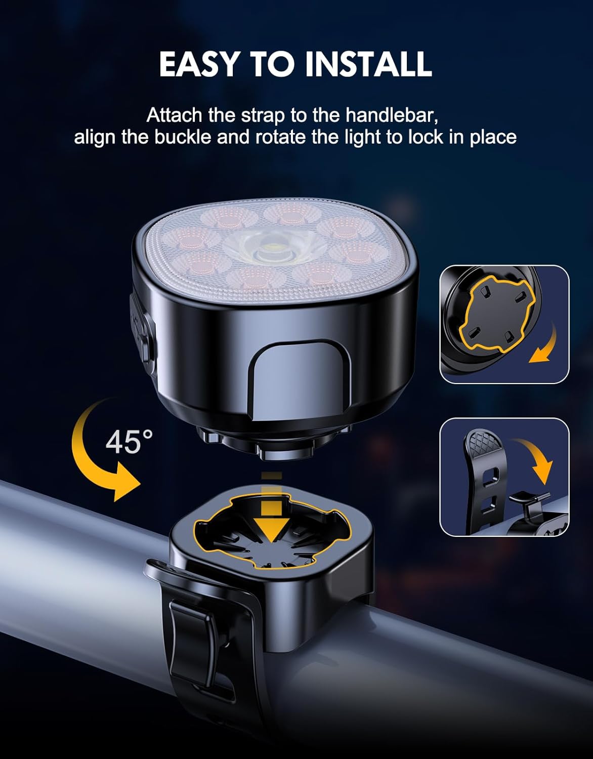 Thumbnail 6 de Babacom Bike Lights: Front & Back USB Rechargeable 8+7 Modes