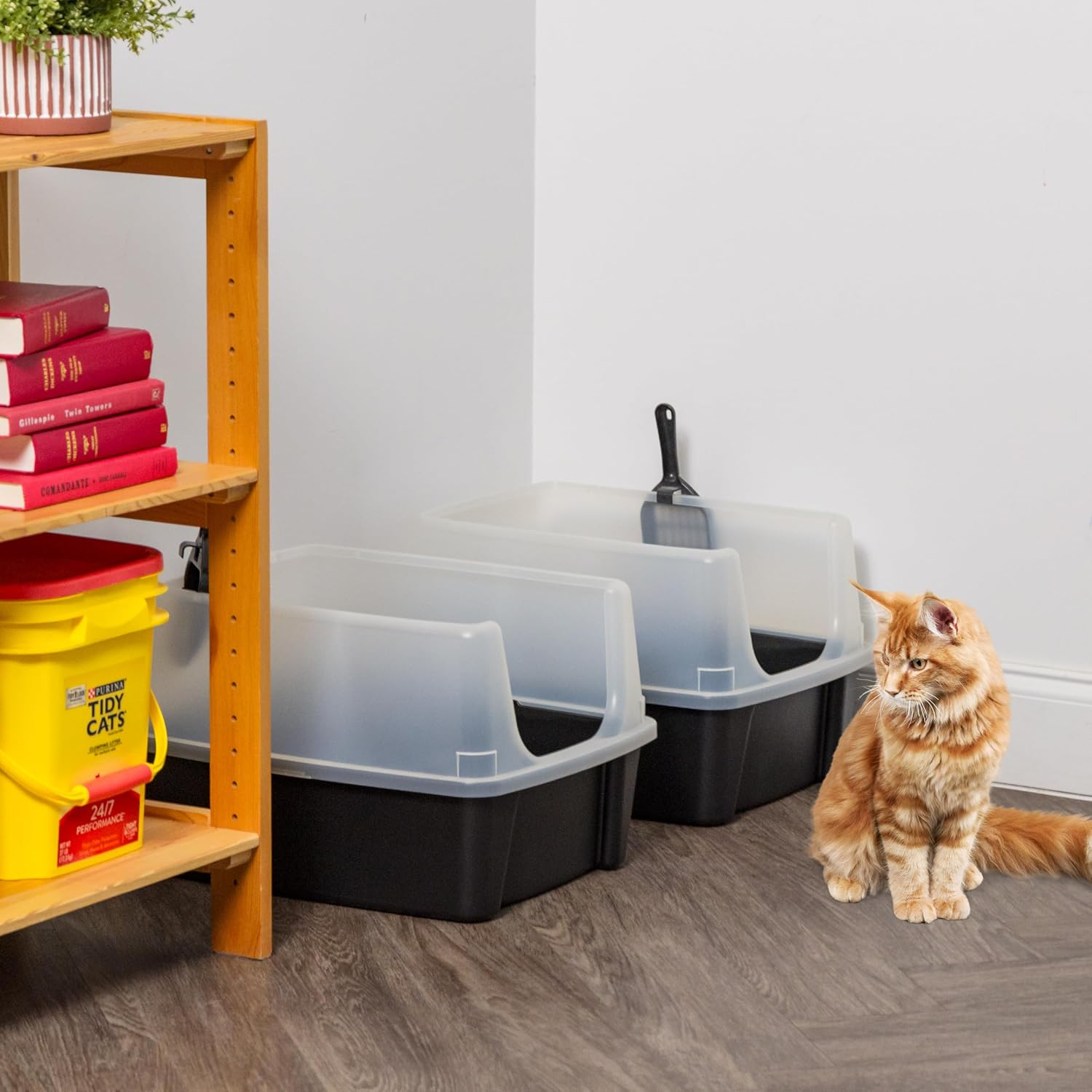 Thumbnail 6 de IRIS USA 301165 High-Sided Cat Litter Box, Large, Black, 2-Pack