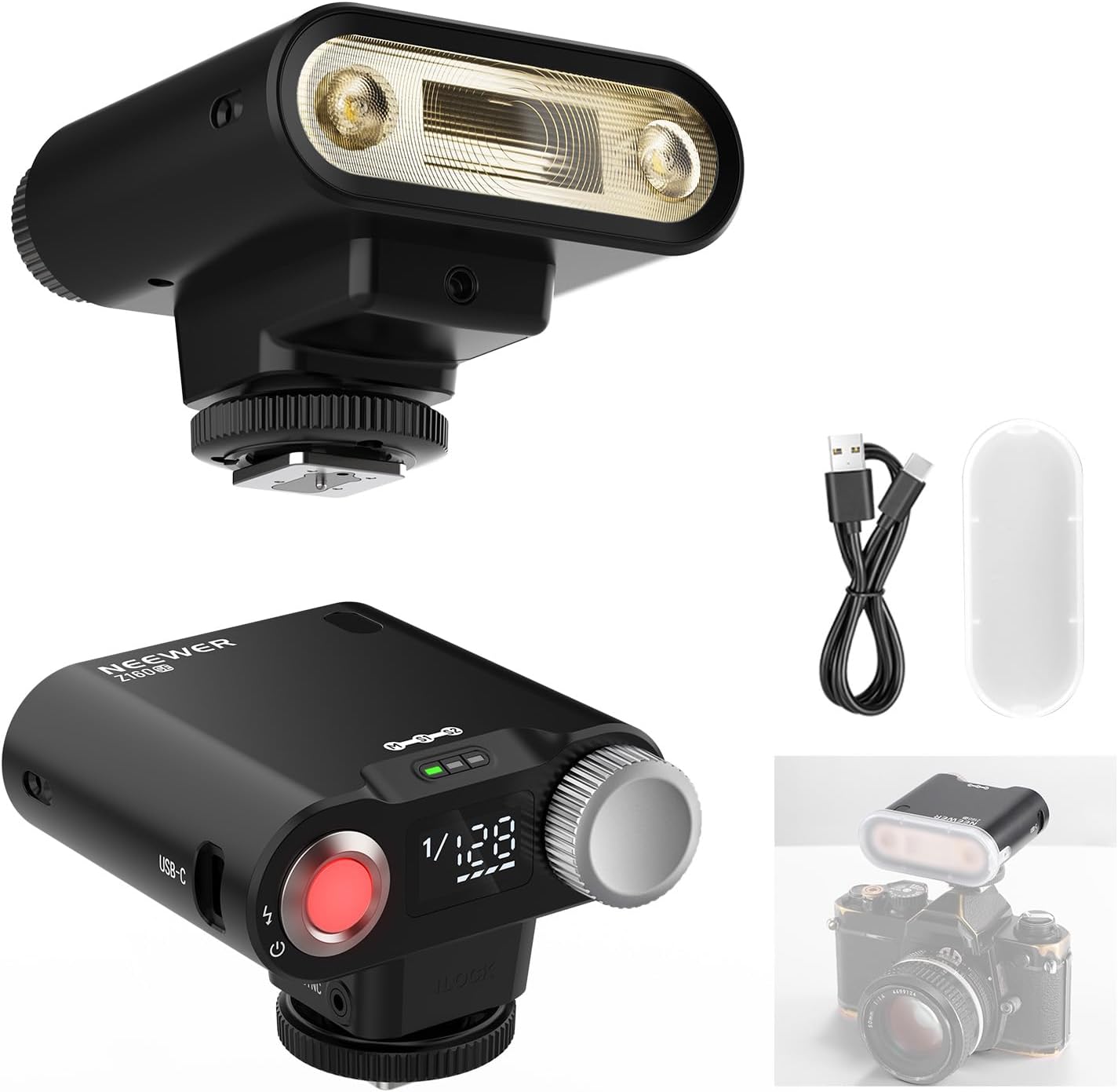 NEEWER Flash Caméra Z160 SE 20 Ws GN15 6000 ± 200K Speedlight — mode manuel & déclenchement S1/S2